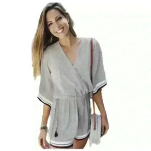 Faithfull The Brand Fox Playsuit Shorts Romper In Lupita Plum Small EUC!